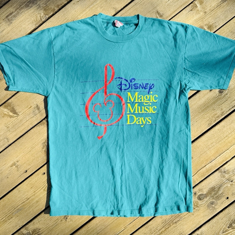 Vintage 90s Disney‎ Magic Music Days T Shirt Mickey Mouse USA Made XL